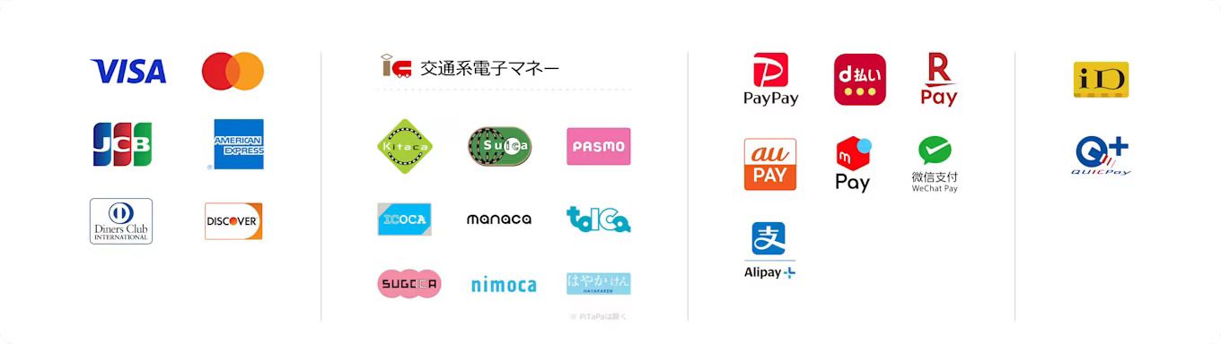 各種決済方法に対応