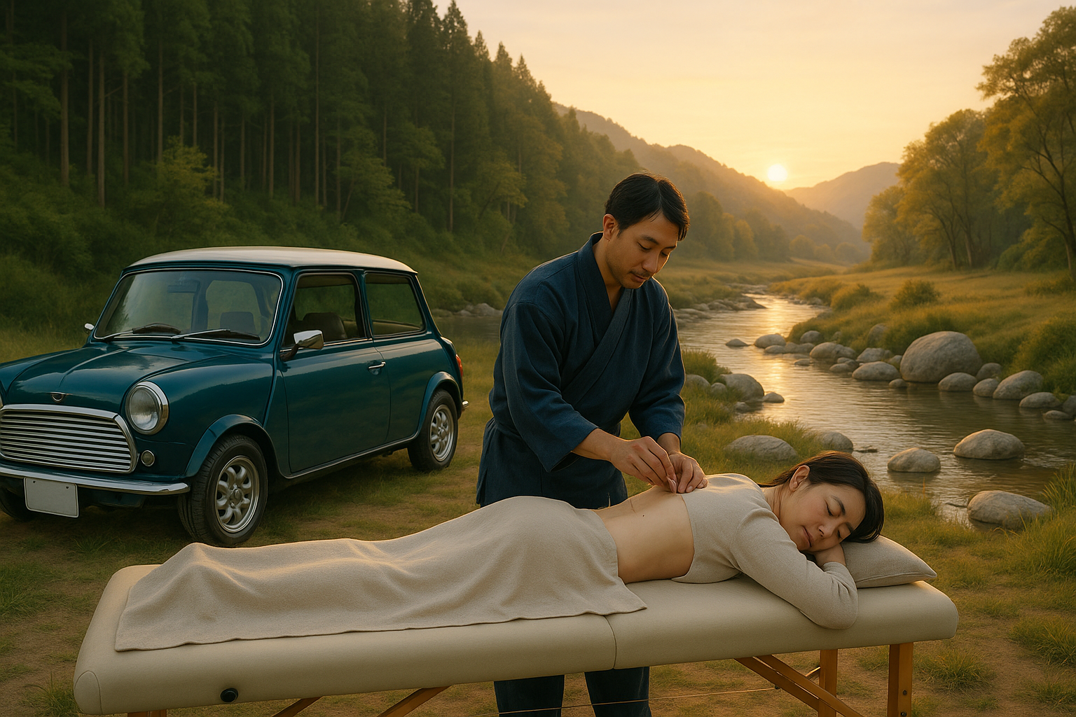 クラシックミニでの往療の空想図